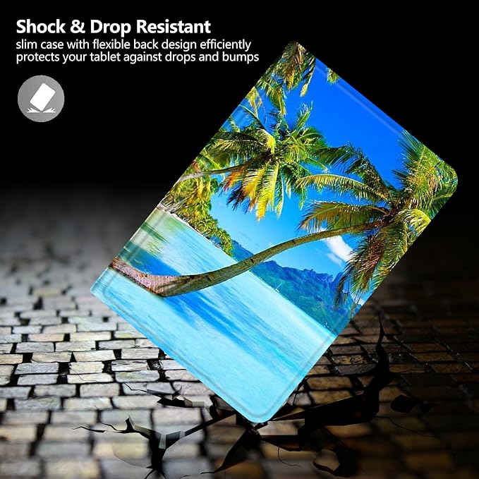 Case for Amazon Fire 7 Tablet 2019/2017 Release 9th/7th Generation PU Leather Smart Protective Cover with Auto Sleep/Wake for Fire 7 2019Beautiful Sunset