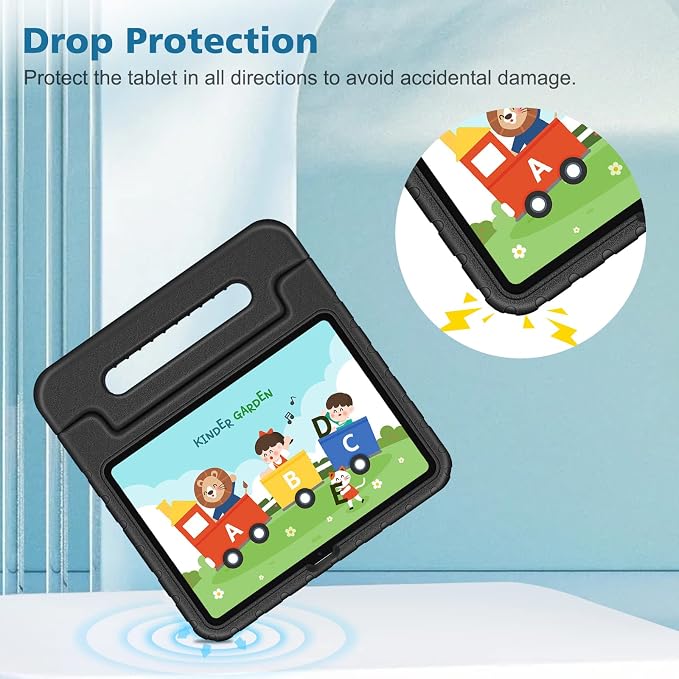 Fintie Kid-Friendly Case for iPad (A16) 11th Gen 11-inch iPad 10th Gen | for iPad 10th Generation 10.9 EVA Foam Lightweight Shockproof Handle Stand Cover Pencil Holder for Girls &amp Boys Blac
