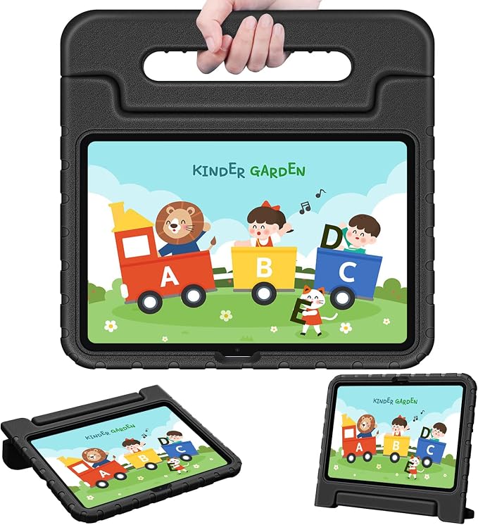 Fintie Kid-Friendly Case for iPad (A16) 11th Gen 11-inch iPad 10th Gen | for iPad 10th Generation 10.9 EVA Foam Lightweight Shockproof Handle Stand Cover Pencil Holder for Girls &amp Boys Blac