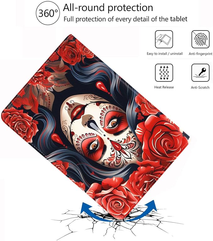 Case for iPad (A16) 11th Generation 11 Inch 2025 iPad 10th Generation 10.9 Inch 2022 Adjustable Stand Auto Wake/Sleep Smart Leather Case African American Black Girl