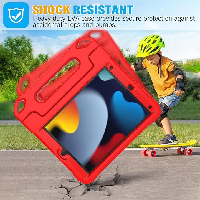 SUPLIK Kids Case for iPad 9th/8th/7th Generation -10.2 inch 2021/2020/2019 Built with Screen Protector Durable Shockproof Handle Stand Case for Apple iPad Gen 9/8/7 Black