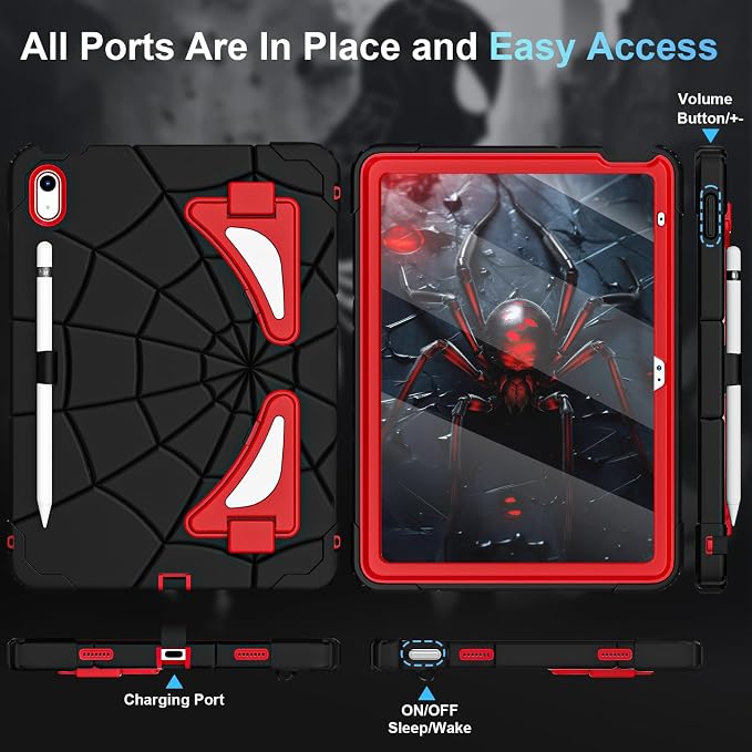 Auizotl Case for iPad (A16) 11'' 11th/10th Generation 10.9'' 2025/2022iPad Case 10th Generation with Screen ProtectorHeavy Duty Shockproof Cover for i Pad 11.0/10.9 InchBlack