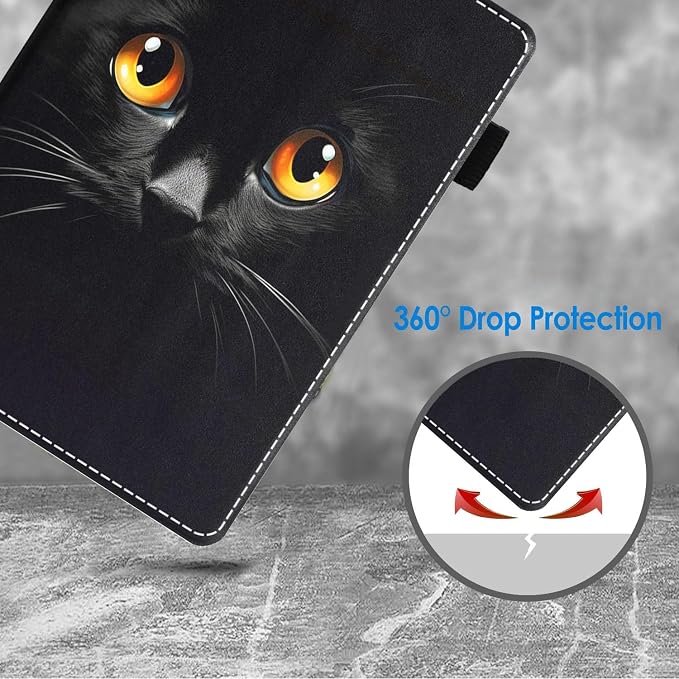 Case for Amazon Kindle Fire HD 10 Tablet 10.1 (9th/7th Generation 2019/2017 Release) Slim Folding Stand Folio Cover with Card Slot &amp Auto Wake/Sleep - African American Girl