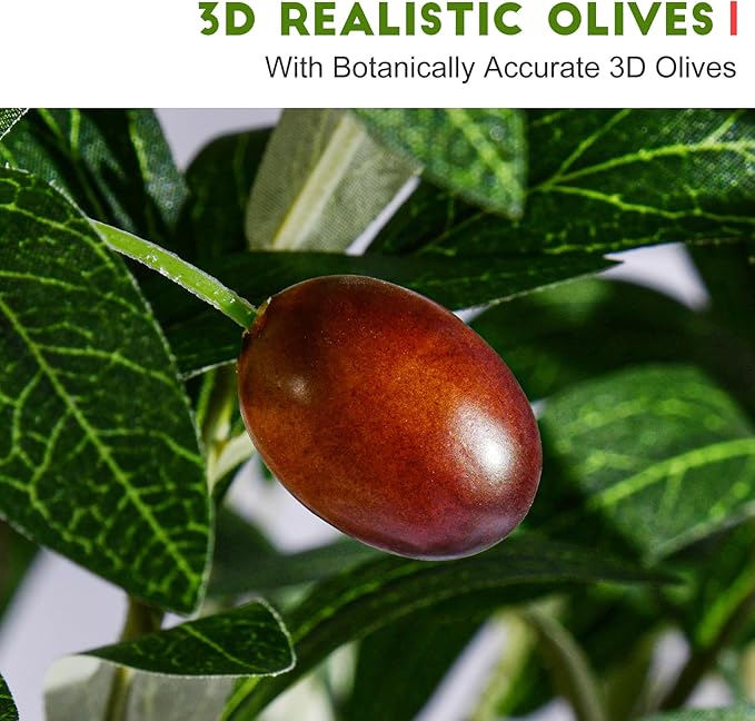 Tall Artificial Tree Large Faux Olive Tree with Pot Indoor Outdoor Realistic Floor Big Fake plantas for Home Living Room Master Bedroom Office Porch Outside Patio arboles artificiales para decoracion
