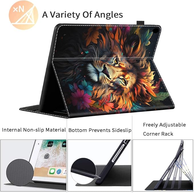 Case Fits All-New Amazon Kindle Fire HD 10 &amp 10 Plus Tablet (13th/11th Generation 2023/2021 Release) 10.1 Durable Shockproof Protective Cover with Auto Wake/Sleep，Black Woman Queen Afro Design