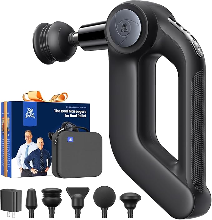 BOB AND BRAD D5 Pro Massage Gun with 13mm Amplitude, FSA-HSA Eligible, Professional Deep Tissue Percussion Massage Gun, Ergonomic D-Handle for Effortless Muscle Pain Relief, Adapter Included