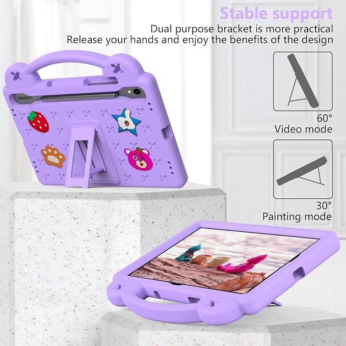 YRH Case for Samsung Galaxy Tab S10 Lite/Tab S10 FE/S9 FE 10.9'' with Handle Stand Kids EVA Shockproof Cover Blue