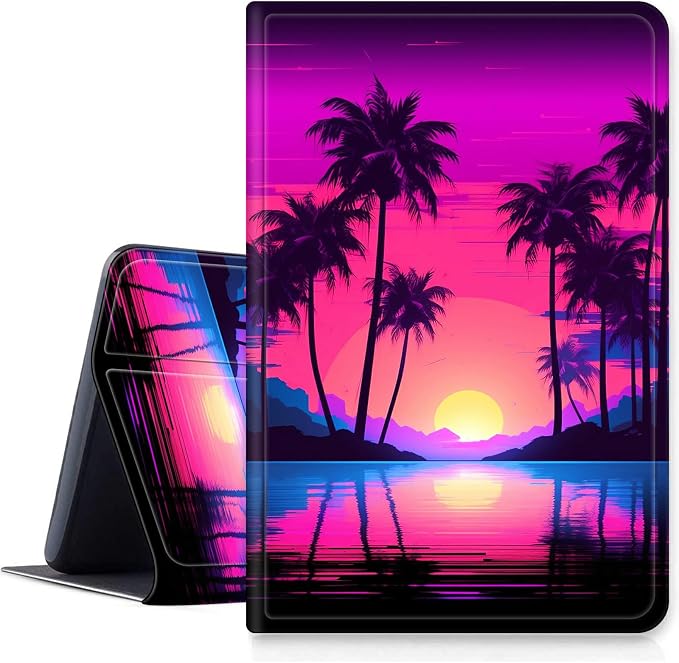 Case for Fire 7 Tablet &amp Fire 7 Kids (12th Gen 2022 Release) - Slim PU Leather Protective Smart Cover with Auto Sleep/Wake &amp Multi-Angle StandBlue Dandelion
