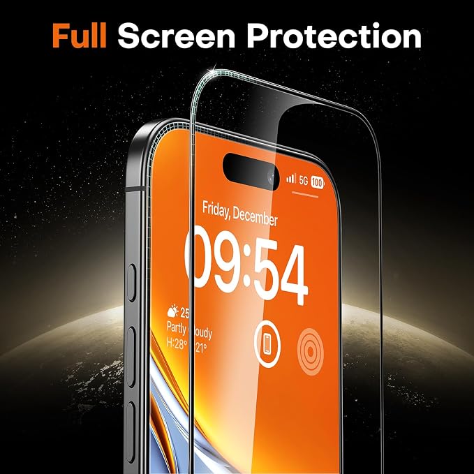 TOCOL for iPhone Air Screen Protector 9H Hardness Military Grade Shatterproof HD Tempered Glass Full Coverage Easy Installation 2 Pack