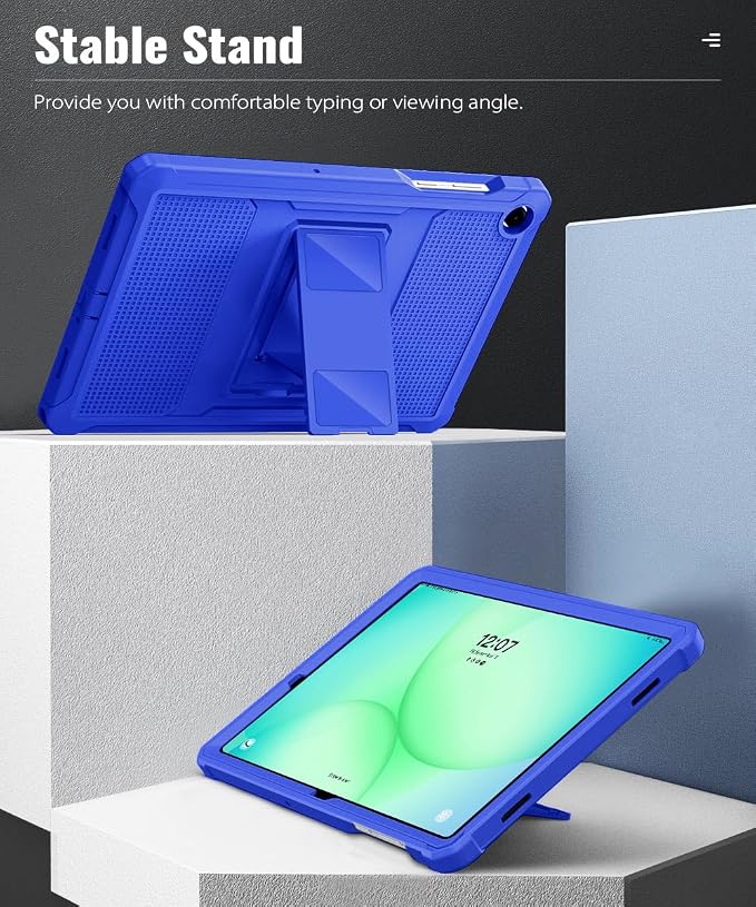 MoKo Shockproof Case Fit Samsung Galaxy Tab A11+ Plus/ A9+ 11 Inch | Full Body Rugged Stand Back Cover with Built-in Screen Protector for Galaxy Tab A11+/ A9+ Tablet Light Gray
