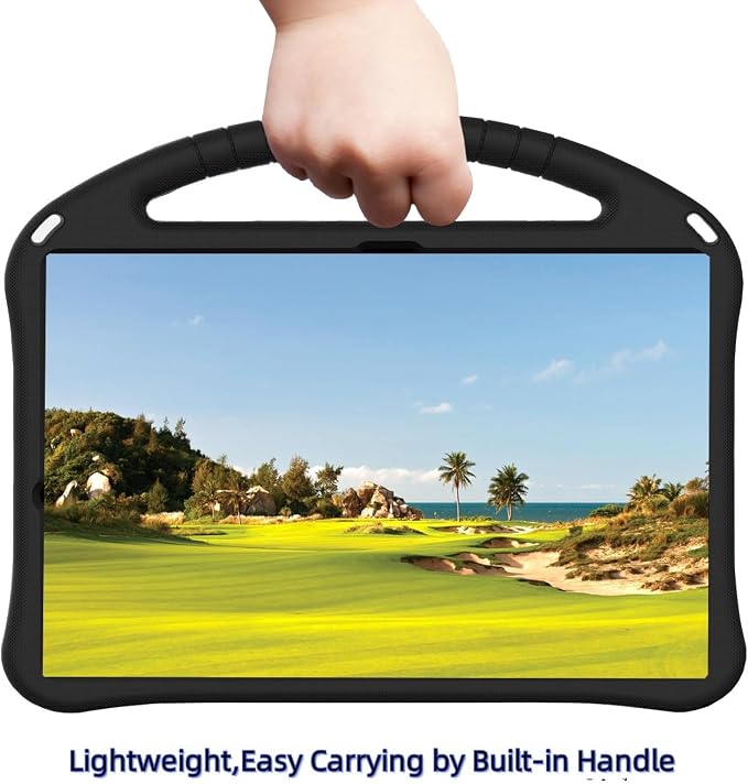 Tablet Case with Built-in Handle and Kickstand Kids Friendly Shockproof Cover Lightweight Compatible with Google Pixel 11 inch Black