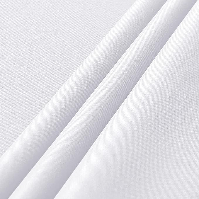 sancua 2 Pack Round Tablecloth 60 Inch White (Fits 20-48 Inch Tables), Stain and Wrinkle Resistant Table Cloth - Washable Polyester Table Cover for Dining Tables, Buffet Parties and Camping