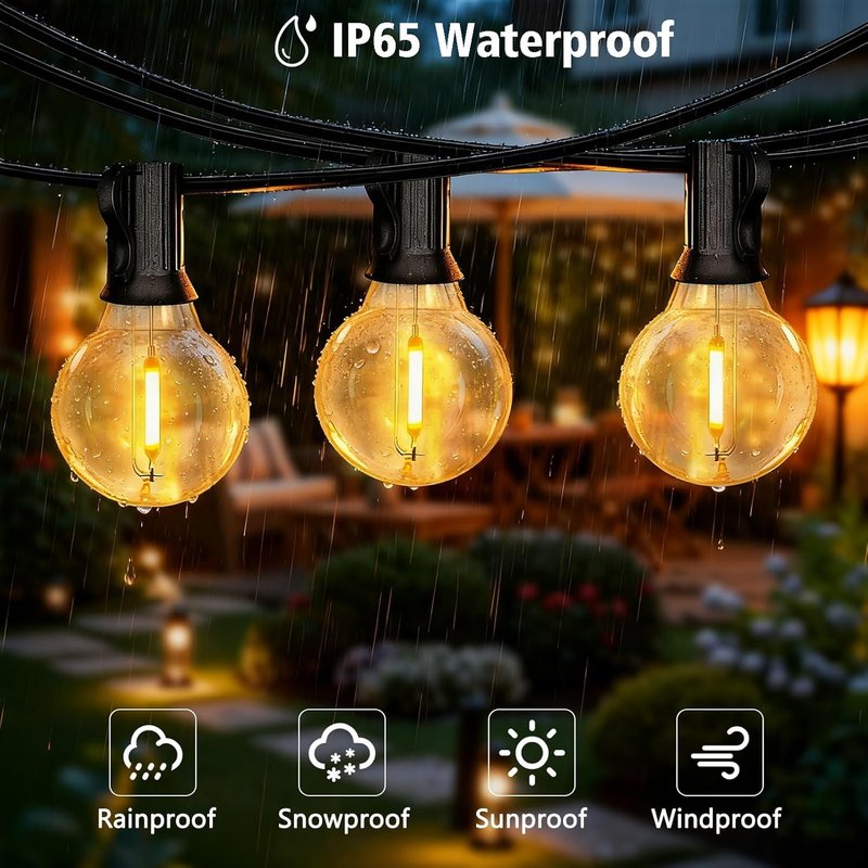 echosari Outdoor String Lights with APP Control, 200FT G40 LED String Lights for Outside with 84 Shatterproof Bulbs, Hanging Patio Lights for Balcony Apartments Backyard, Bistro,Garden, Porch, Party