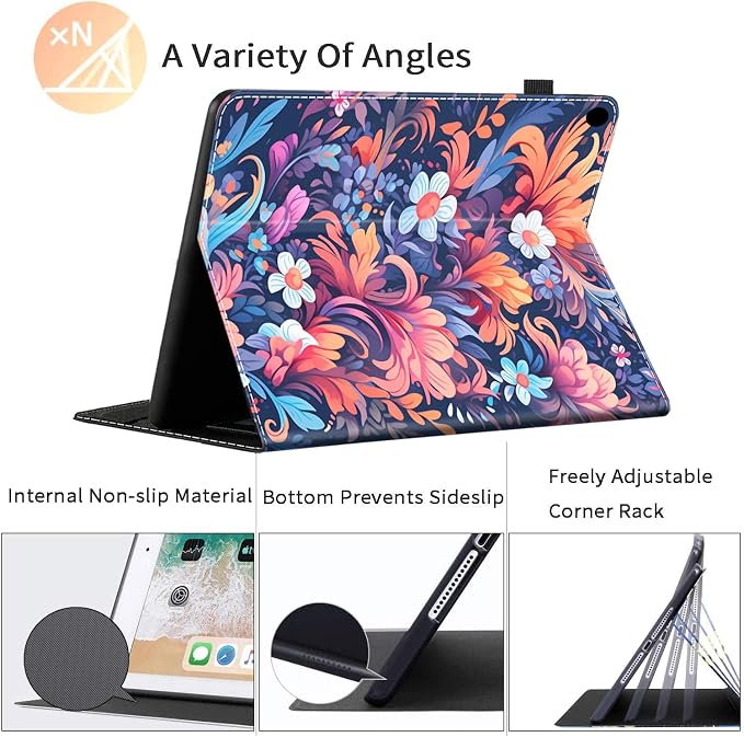 Case Fits All-New Amazon Kindle Fire HD 10 &amp 10 Plus Tablet (13th/11th Generation 2023/2021 Release) 10.1 Durable Shockproof Protective Cover with Auto Wake/Sleep，Black Woman Queen Afro Design