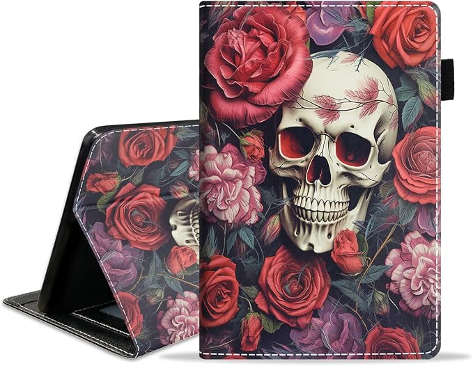 Case for Amazon Kindle Fire HD 10 Tablet (10.1 inch 9th/7th Generation 2019/2017 Release) Slim PU Leather Stand Folio Cover with Auto Wake Sleep Abstract Paint Butterfly