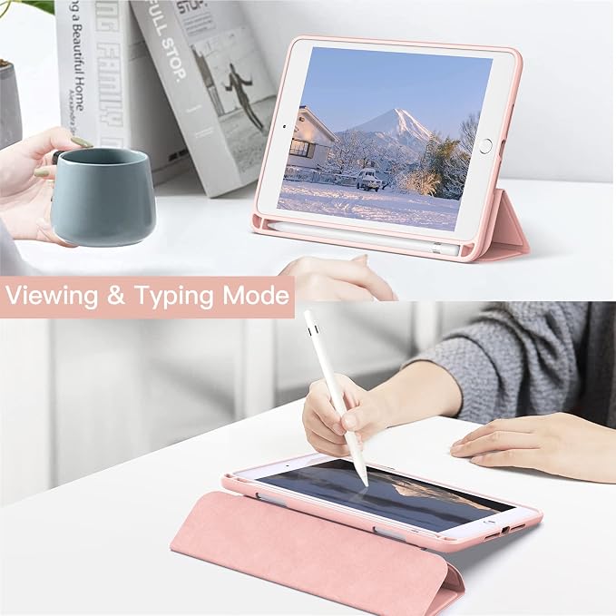 JETech Case for iPad mini 5/4 (7.9-Inch 2019/2015 Model) with Pencil Holder Clear Transparent Back Shell Slim Stand Shockproof Tablet Cover Auto Wake/Sleep (Black)