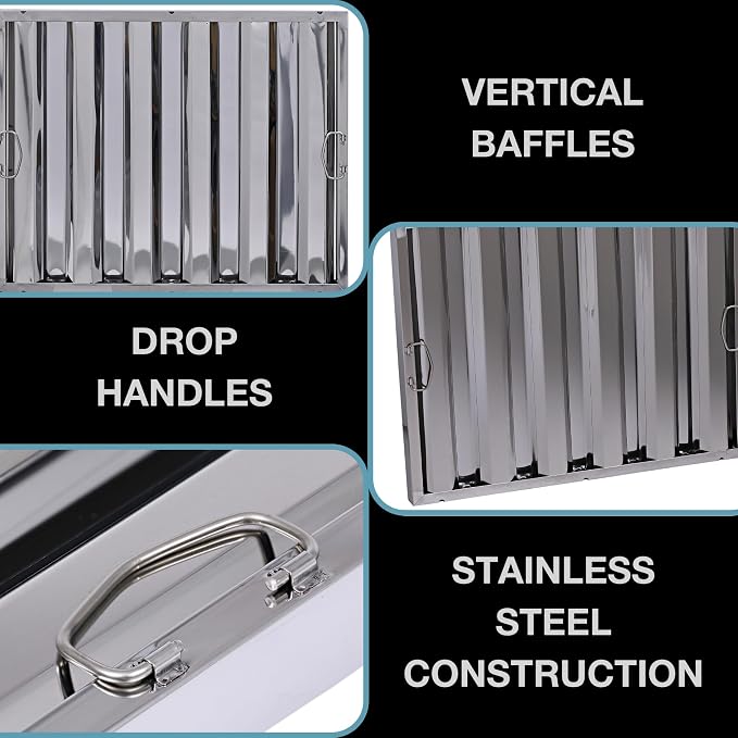 25" x 20" Stainless Steel Commercial Hood Filter – Dishwasher Safe, Welded