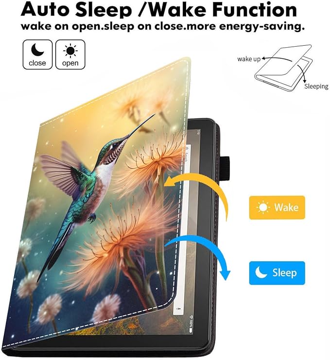 Case for Amazon Kindle Fire HD 10 Tablet 10.1 (9th/7th Generation 2019/2017 Release) Slim Folding Stand Folio Cover with Card Slot &amp Auto Wake/Sleep - African American Girl