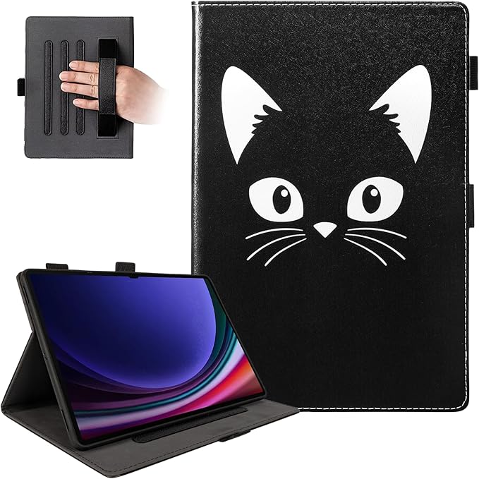Dteck Wallet Case for Galaxy Tab S10+/S9+/S7 FE/S8+/S7 Plus 12.4 Tablet Premium PU Leather Folding Stand Auto Wake/Sleep Pen Holder Case with Hummingbirds