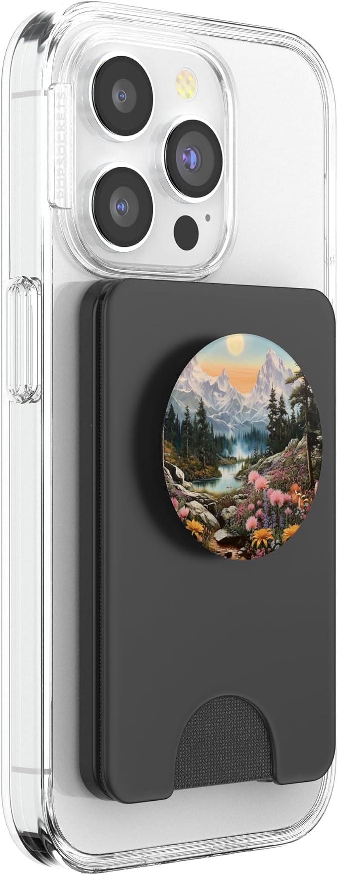 Mountains Landscape With Trees And Flowers Floral Nature PopSockets Adhesive PopGrip