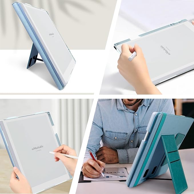 E NET-CASE Case for Remarkable 2 Paper Tablet - Business Design Protective Stand Cover with Pen Holder/Hand Strap/Carrying Shoulder Strap &amp Auto Sleep/Wake for 10.3 2020 Released (Green)