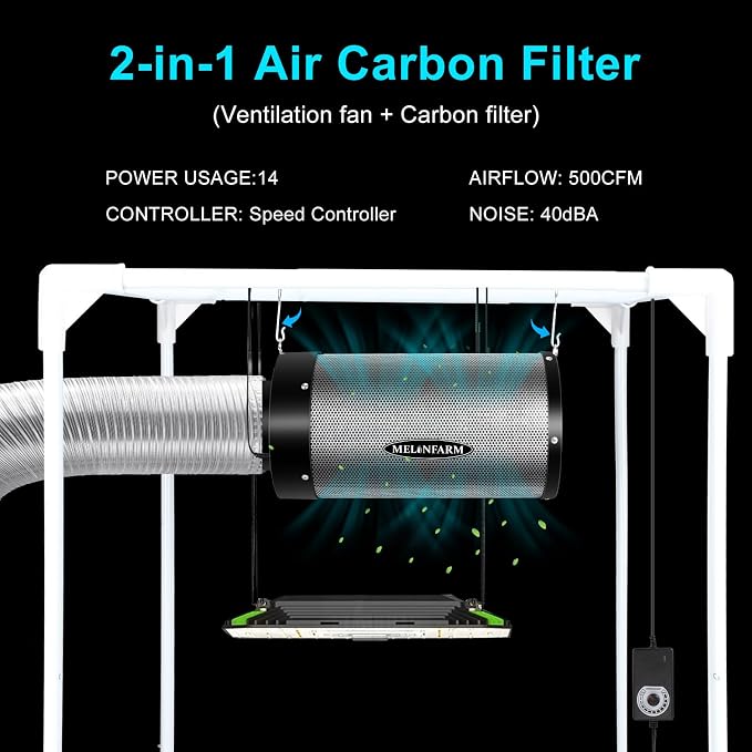 MELONFARM 4 inch Air Carbon Filter Smelliness Control
