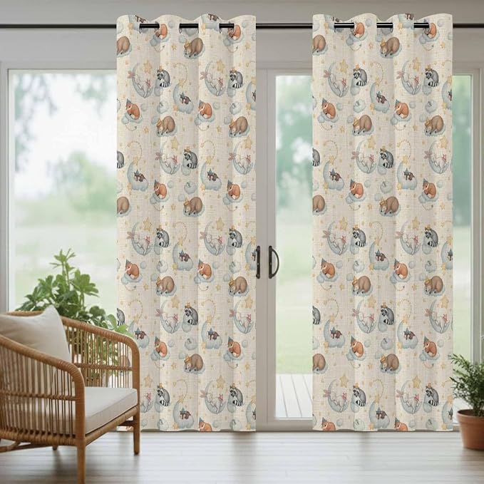 Cartoon Animals Outdoor Curtains