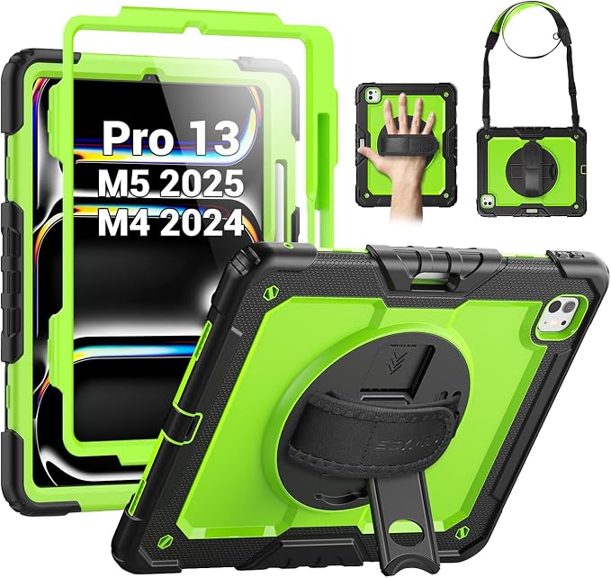 SEYMAC for iPad 9th/8th/7th Generation Case 10.2 2021-2019 Full-Body Shockproof Protective Case with Screen Protector Rotating Stand/Handle/Shoulder Strap for iPad 10.2 Blue/Black