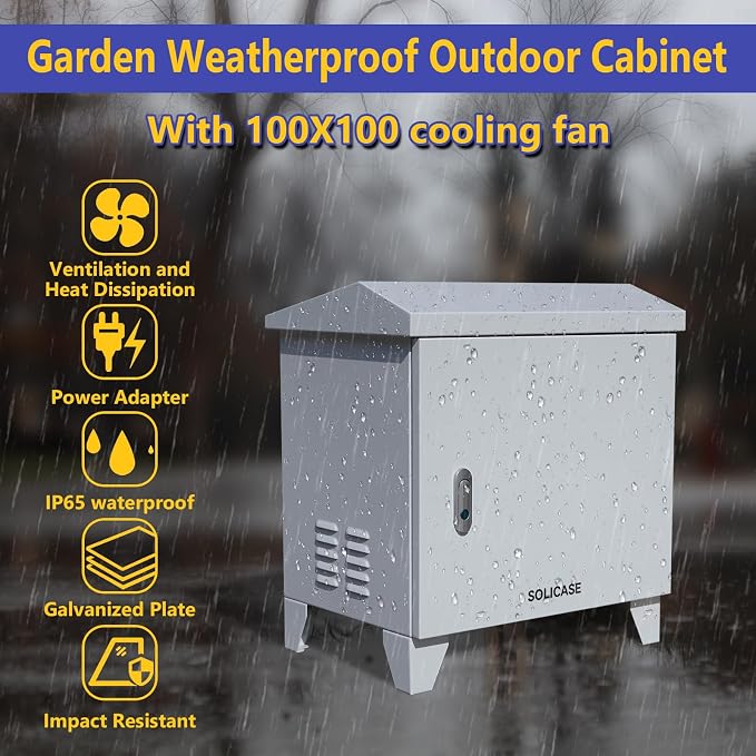 Pond Aerator Weatherproof Outdoor Cabinet, Air Pump 20”W×14.6”D×18”H