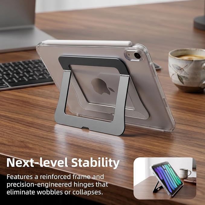 Kickstand Case for iPad mini 7 A17 Pro Slim Protective Clear Cover for iPad mini 7th/6th Generation 8.3 Inch 2024/2021 Sturdy Adjustable Multi-Angle Stand Blue