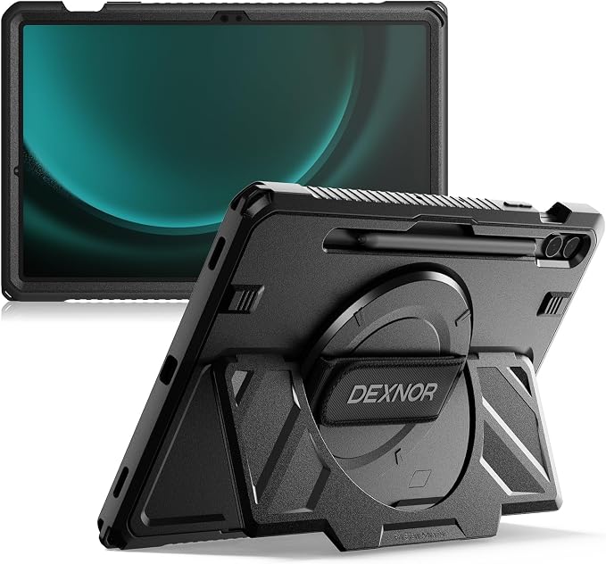 Dexnor Case for Samsung Galaxy Tab A11+/A11 Plus 11 inch 2025 Rugged Protective Case with 360° Rotating Hand Strap &amp Large Steady Stand &amp Screen Protector Shockproof Full-Body Bumper Cover B