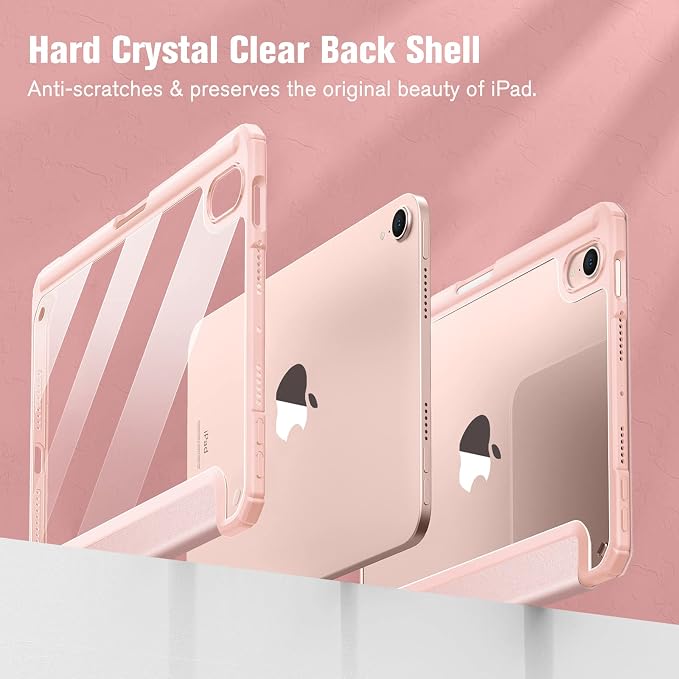 Fintie Clear Case for iPad mini 7th Generation (A17 Pro) / mini 6 8.3 | Slim Hybrid Shockproof Hard PC Back Cover Pencil Holder Viewing &amp Typing Angles Auto Sleep/Wake Black