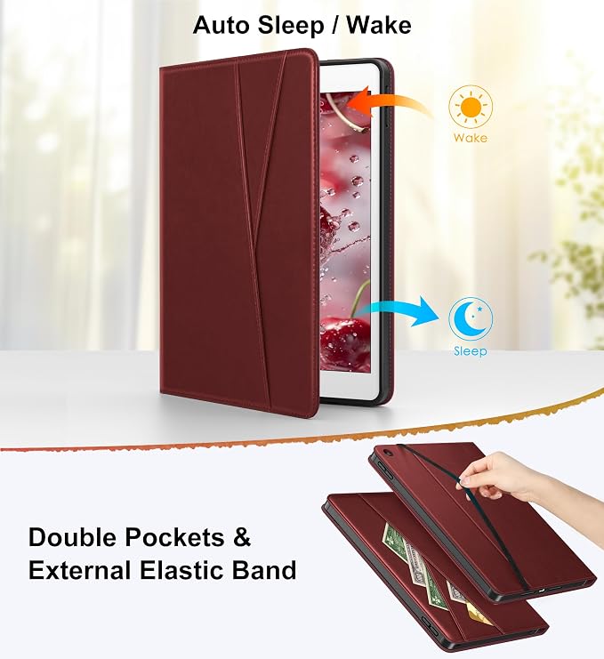 DTTO for iPad 9th/8th/7th Gen Case 10.2 Inch (2021/2020/2019) Brown | 360 Degree Rotating Premium Faux Leather Folio Stand Cover with Pencil Holder Auto Sleep/Wake Multiple Angles Hand Strap