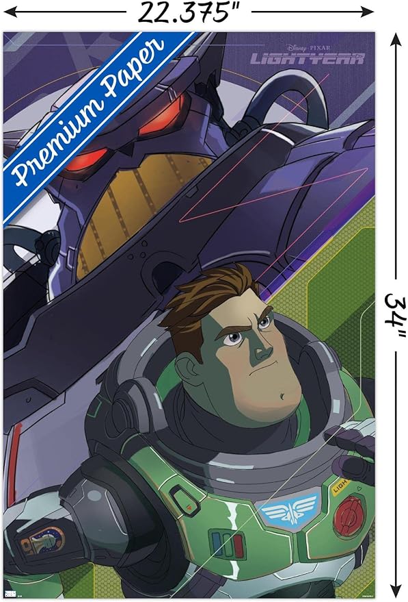 Trends International Disney Pixar Lightyear - Buzz and Zurg Wall Poster, 22.375" x 34", Premium Poster & Clip Bundle