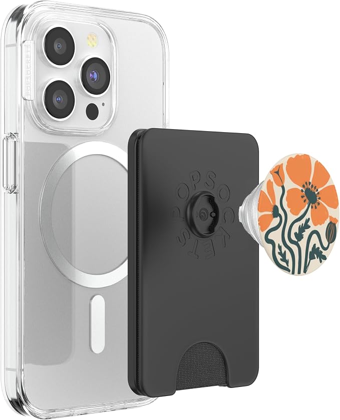 Orange Poppy Flowers and Orange Stems PopSockets Adhesive PopGrip