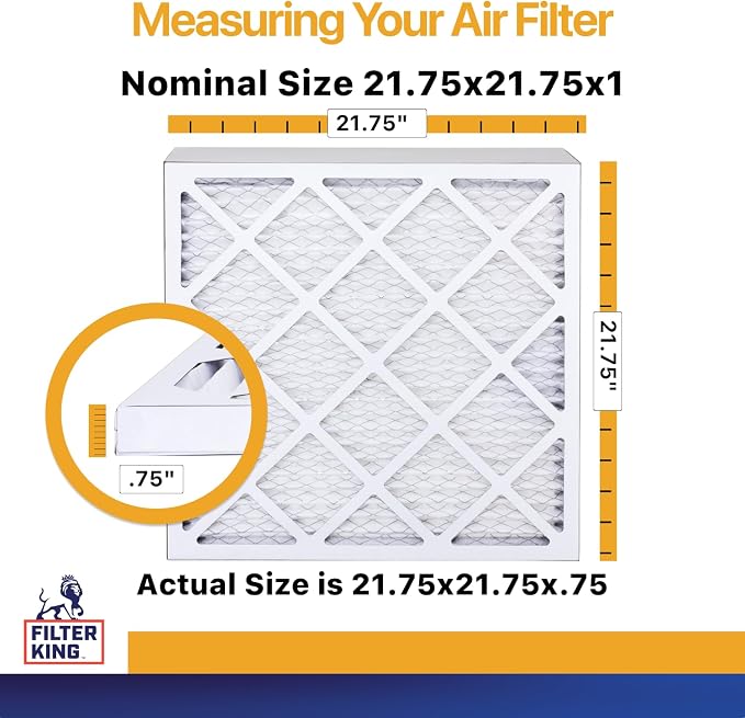 Filter King Air Filters 21.75x21.75x1 | 4-PACK | MERV 13 HVAC Pleated AC