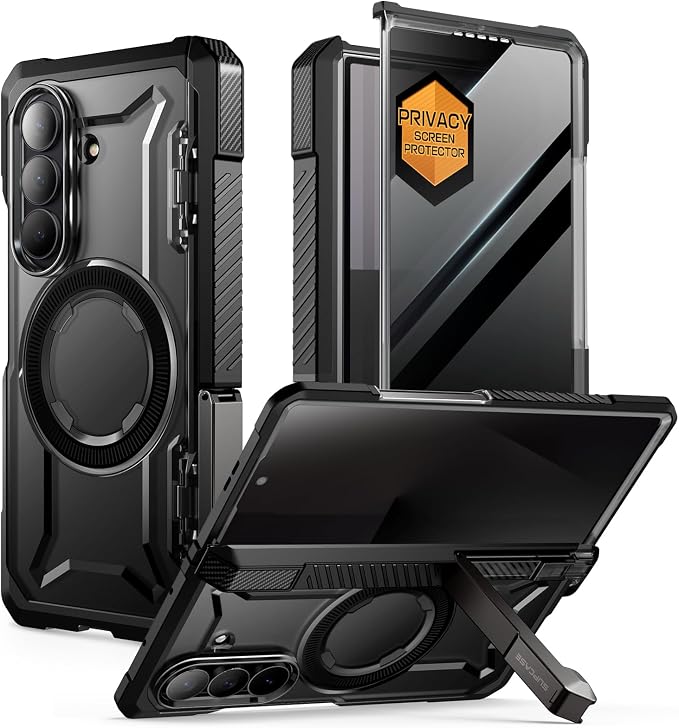 SUPCASE for Samsung Galaxy Z Fold 7 Case with Kickstand Azure | Compatible with MagSafe Tempered Glass Screen Protector Military-Grade Protection Hinge Coverage Unicorn Beetle Grip