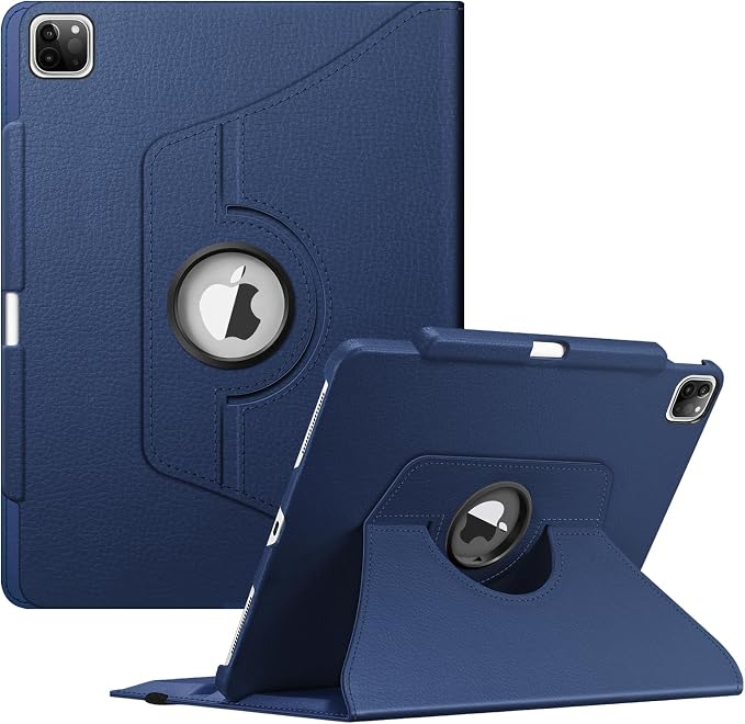 Fintie Rotating Case for iPad Pro 12.9-inch 6th/5th/4th/3rd Generation | 360° Swivel Stand Landscape &amp Portrait Viewing Shockproof Protective Cover Pencil Holder Auto Sleep/Wake Black