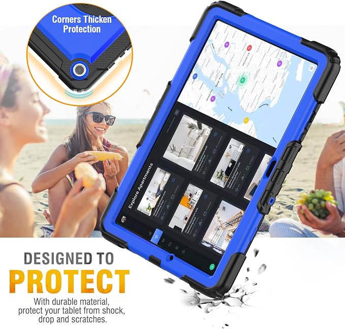 HXCASEAC Case for Samsung Galaxy Tab S6 Lite 10.4 inch Protective with Screen Protector/Hand Strap/S Pen Holder Shockproof S6 Lite Tablet Case 2024/2022/2020 SM-P610 SM-P613 SM-P620 - Black