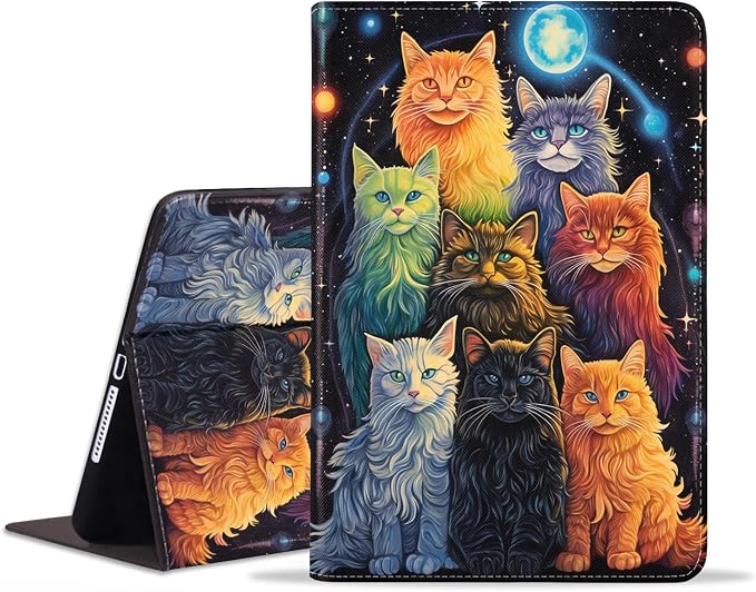 Case for Samsung Galaxy Tab S10 Plus 2024/ S9 Plus/ S9 FE Plus 5G 12.4 Inch 2023 Slim PU Leather Stand Folio Cover with Auto Wake Sleep Abstract Paint Dogs