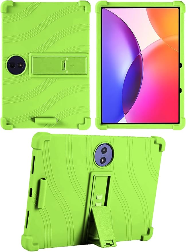Silicone Case with Kickstand for TCL Tab A1 Plus 12.2 (Model 9445X) Soft Shockproof Protective Cover Stand Tablet Case (Black)