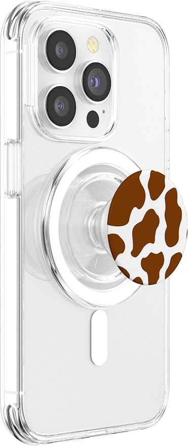 Brown Cow Print Spotted Cute Animal Pattern PopSockets Adhesive PopGrip