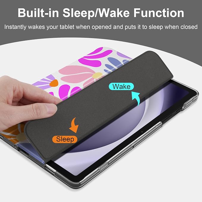Case for Samsung Galaxy Tab A11 Plus A11+ 11 inch (2025/2026) &amp Tab A9 Plus A9+ 11 inch (2024/2023) Slim Smart Stand Cover with Translucent Hard Back Auto Wake/Sleep - Bear with Bows