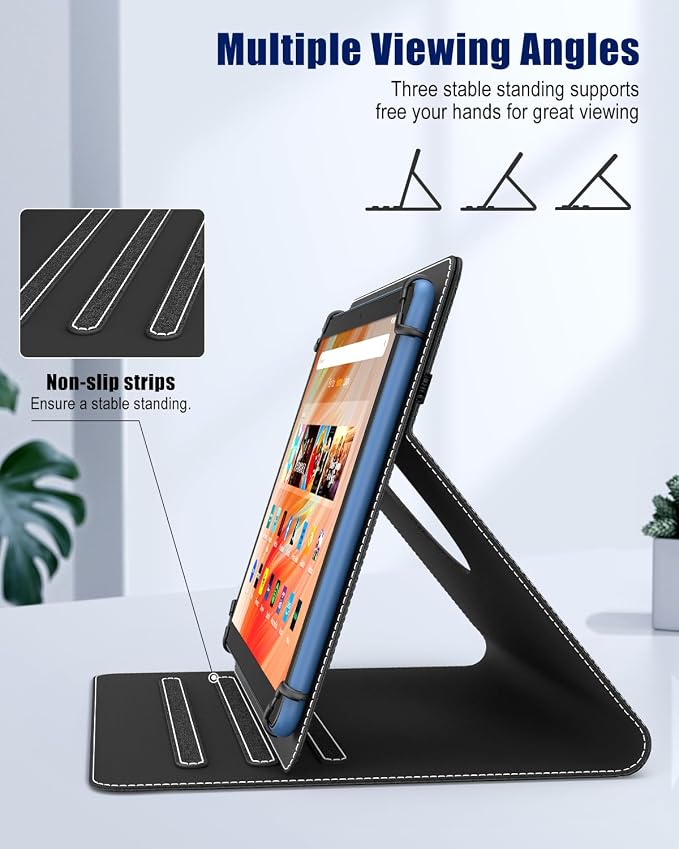 TiMOVO Universal Rotating Case for 11 Inch Tablet Black | 360 Degree Rotating Stand Pen Pocket 9 10 10.1 Inch Android Touchscreen Compatible
