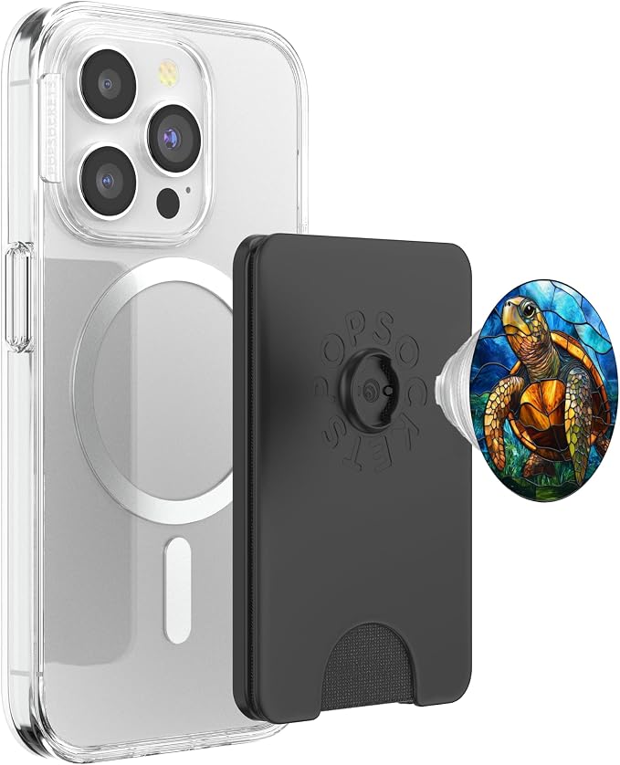 Stained Glass Aesthetic Mosaic Cute Ocean Sea Turtle PopSockets Adhesive PopGrip