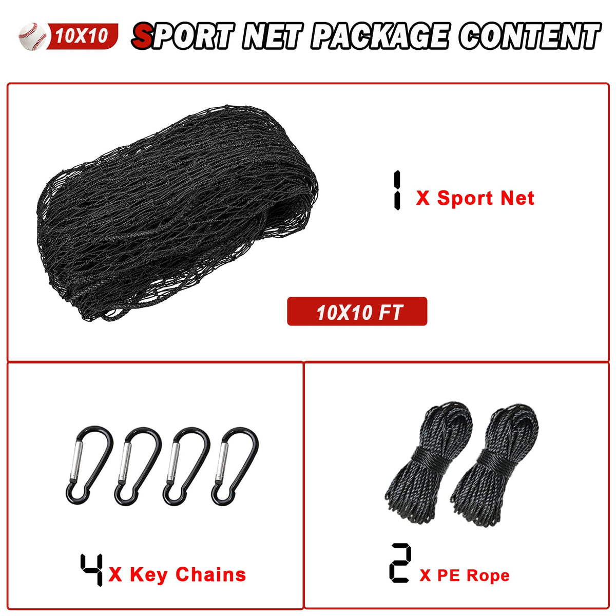 AOLIGEIJS Baseball Softball Backstop Nets, Heavy Duty Sports Netting