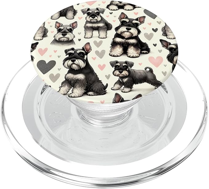 Beautiful Dogs Pattern Miniature Schnauzer Dog PopSockets PopGrip for MagSafe