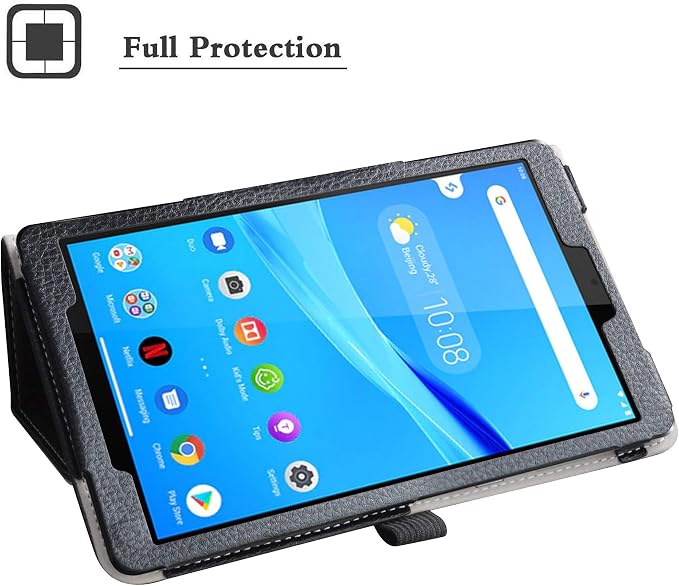 Bige for Lenovo Tab M8 FHD (2nd Gen) CasePU Leather Folio 2-Folding Stand Cover for Lenovo Tab M8 FHD (2nd Gen) TB-8705F 8 Tablet(Only fit Lenovo TB-8705F)Black