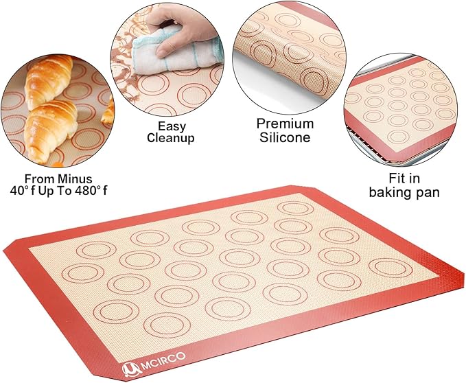 M MCIRCO Baking Sheet with Cooling Rack, Baking Mat Set, Set of 9