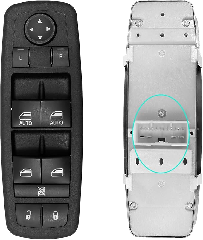 Driver Side Master Power Window Control Switch for 2011–2022 Dodge Durango, for Jeep Grand Cherokee 11 12 13 14 15 16 17 18 19 20 21 22 Door Lock Window Controller Switch 68086693AC 68086693AD